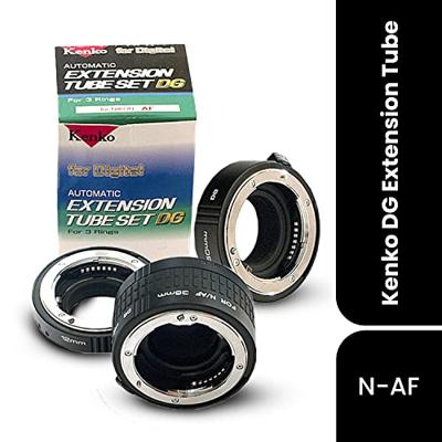 Kenko Verlengbuisset voor close-ups, DG Extension Tube Set voor Nikon F-Mount, ondersteuning full-frame camera, 12 mm/20 mm/36 mm set van 3, stapelbaar, voor close-ups, 899977