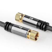 Satelliet- en Antennekabel | F Male - F Male | 5,0 m | Gun Metal Grey - thumbnail