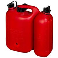 Hunersdorff Dubbele jerrycan voor brandstof | inhoud 5,5 + 3 l | rood HDPe | L316xB145xH312mm | 1 stuk - 825000 825000 - thumbnail