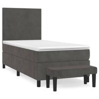 Boxspring met matras fluweel donkergrijs 80x200 cm - thumbnail