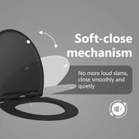 VidaXL Toiletzitting zwart 47 x 37,5 x 3,8 cm duroplast - thumbnail