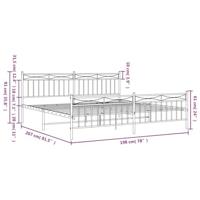 Bedframe met hoofd- en voeteneinde metaal zwart 193x203 cm - thumbnail