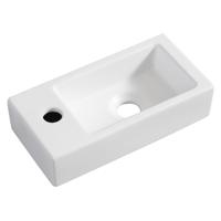 Rhea mini fontein links 36,5 x 18 x 9 cm keramiek mat wit - thumbnail