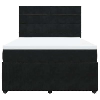 Boxspring met matras fluweel zwart 160x200 cm