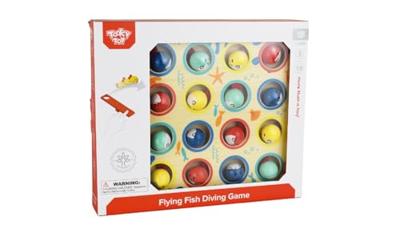 Tooky Toy flying fish diving houten behendigheidsspel 19-delig - thumbnail
