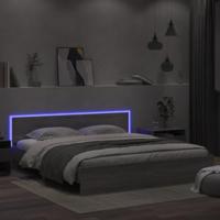 Bedframe met hoofdeinde en LED-licht grijs sonoma 180x200 cm - thumbnail