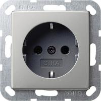 GIRA stopcontact edelstaal RA 0466600 inbouw - thumbnail