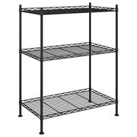 VidaXL Opbergrek 3-laags 150 kg 60x35x76 cm zwart - thumbnail