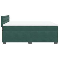 Boxspring met matras fluweel donkergroen 140x200 cm - thumbnail