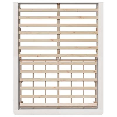 Bedframe met opslag Wit 210 x 168 x 30 cm Massief grenenhout