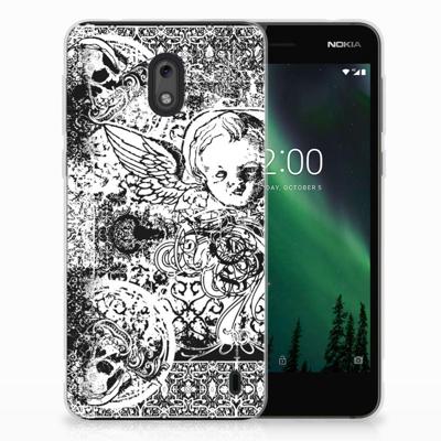 Silicone Back Case Nokia 2 Skulls Angel