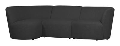 WOOOD 3-zits Loungebank 'Coco' Links, Bouclé, kleur Donkergrijs