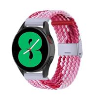 By Qubix - Compatible met Garmin Venu/Sq / Sq2 / 2 plus - Braided nylon bandje - Roze gemêleerd - Compatible Garmin bandje - Bandbreedte: 20mm - thumbnail