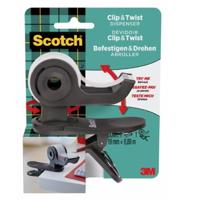 Plakbandhouder Scotch Clip C19 donkergrijs + 1 rol magic tape 19mmx8.89m - thumbnail