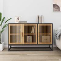 Dressoir 105x30x65 cm bewerkt hout zwart - thumbnail