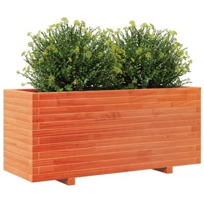 Plantenbak 110x40x49,5 cm massief grenenhout wasbruin
