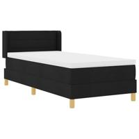 Boxspring bed met hoofdeinde Zwart en Wit 90 x 190 cm Stof - thumbnail