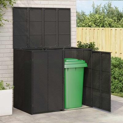 Afvalbak Box 2 pcs Zwart 65 x 80 x 115 cm Polyetheen Afvalbak Box 2 pcs Zwart 65 x 80 x 115 cm Polyetheen