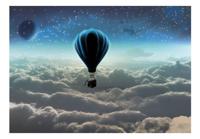 Fotobehang - Luchtballon boven de wolken, Vliesbehang, in 5 maten, voor slaapkamer en woonkamer, Instructie bijgesloten, zeer eenvoudig aan te brengen - thumbnail