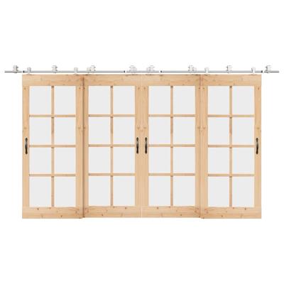 Schuifdeur onderdelenset 400 cm roestvrij staal zilverkleurig