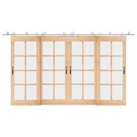 Schuifdeur onderdelenset 400 cm roestvrij staal zilverkleurig - thumbnail