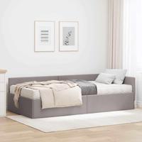 Hoekbedframe met Matras Anders met hoofdeinde 2 pcs Taupe Stof - thumbnail