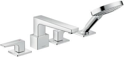 Hansgrohe Metropol 4-gats badrandmengkraan afbouwdeel met rechte greep, voor Secuflex, chroom