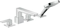 Hansgrohe Metropol 4-gats badrandmengkraan afbouwdeel met rechte greep, voor Secuflex, chroom - thumbnail