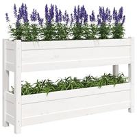 Plantenbak 112x25x66 cm massief grenenhout wit - thumbnail