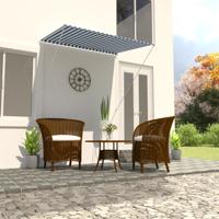 VidaXL Luifel uittrekbaar 150x150 cm blauw en wit - thumbnail