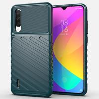 Voor Xiaomi mi 9 Lite Thunderbolt shock proof TPU softcase (donkergroen) - thumbnail