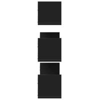 Wandschappen 3 st 80x18x18 cm bewerkt hout zwart - thumbnail