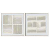 Schilderij Home ESPRIT Wit Beige Scandinavisch 83 x 4,5 x 83 cm (2 Stuks) - thumbnail