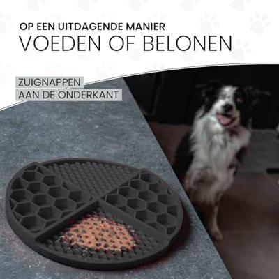 Eat Slow Live Longer Lick Mat Dimensions Circle  Grey