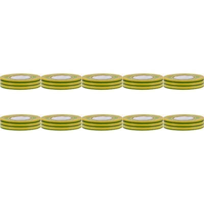 Isolatietape 10 Pack - Yurga - Groen/Geel - 20mmx20m