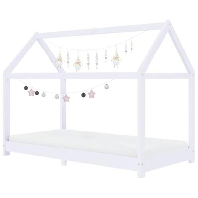 Kinderbedframe massief grenenhout wit 70x140 cm Kinderbedframe massief grenenhout wit 70x140 cm