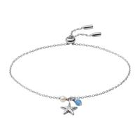Fossil JFS00572040 Armband zilver-parel blauw-wit - thumbnail