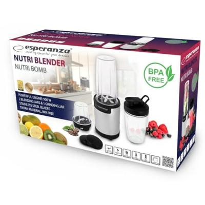 Esperanza EKM030 blender Blender voor op aanrecht 900 W Zwart, Roestvrijstaal