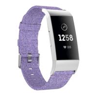 Geweven Vanvas nylon polsband horlogeband voor Fitbit charge 3 (licht paars) - thumbnail