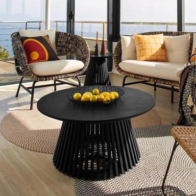 Kave Home Salontafel 'Jeanette' Ø80cm, kleur Zwart Kave Home Salontafel 'Jeanette' Ø80cm, kleur Zwart
