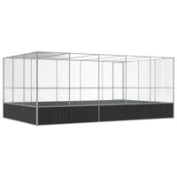 Volière met verlengstuk 518x307x212 m staal zilverkleurig - thumbnail