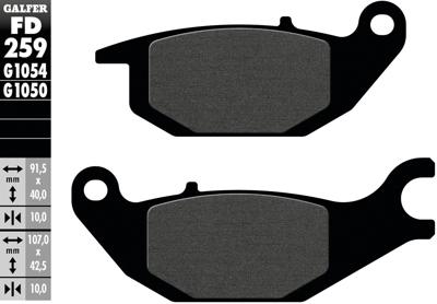 GALFER remblokken "fd259" brake pad fd259 g1054 organic standard