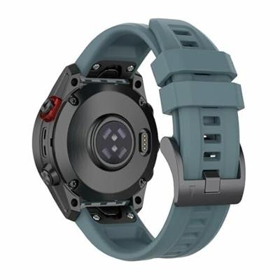 By Qubix - Siliconen sportbandje - Grijsblauw - Compatible met Garmin Quatix 8-51mm - Compatible Garmin bandje