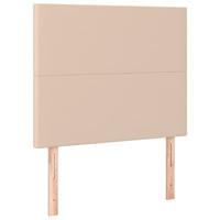 Bedframe met hoofdbord kunstleer cappuccinokleurig 100x200 cm - thumbnail