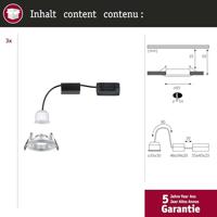 Paulmann 94305 EBL Nova mini Coin LED-inbouwlamp Set van 3 stuks LED 4 W Aluminium - thumbnail