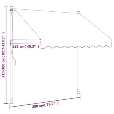 Luifel uittrekbaar 200x150 cm stof en staal crèmekleurig - thumbnail