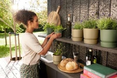 Greenville round 16cm goudkleurig zand bloempot elho - Elho Greenville round 16cm goudkleurig zand bloempot elho - Elho