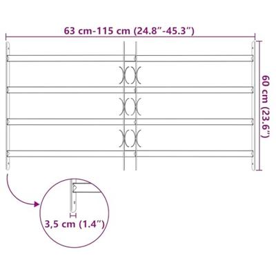 Raam Rooster Zwart 115 x 60 cm Gepoedercoat staal