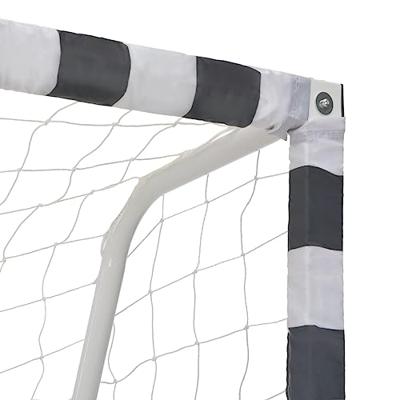 VidaXL Voetbaldoel 300x160x90 cm metaal zwart en wit VidaXL Voetbaldoel 300x160x90 cm metaal zwart en wit