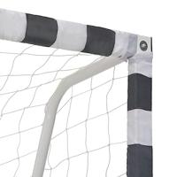 Voetbaldoel 300x160x90 cm metaal zwart en wit - thumbnail